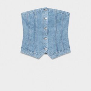 Women's Blue Denim Corset Top